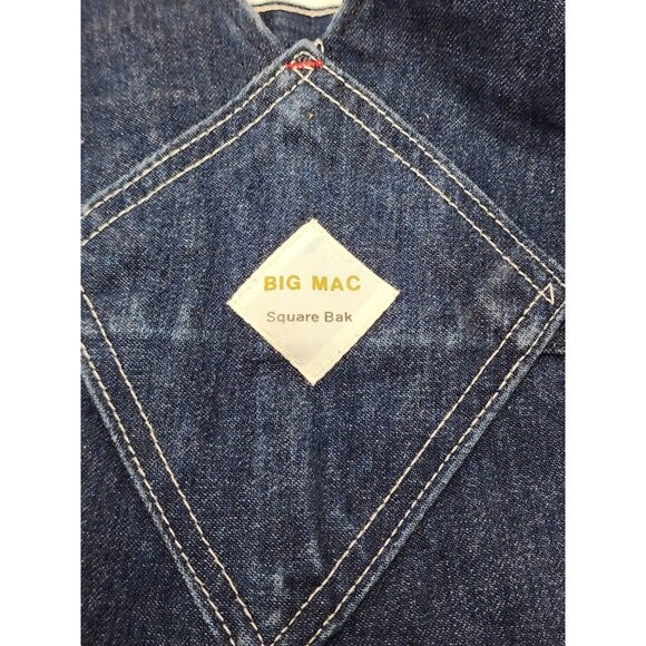 Big Mac Bib Mens Overalls Denim Square Bak Button Fly USA Made 42-44 x 32" - Picture 7 of 11